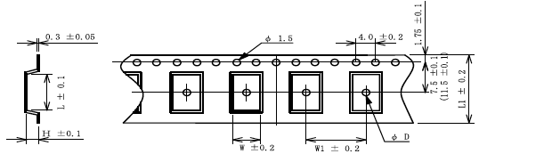 テーピング寸法図路